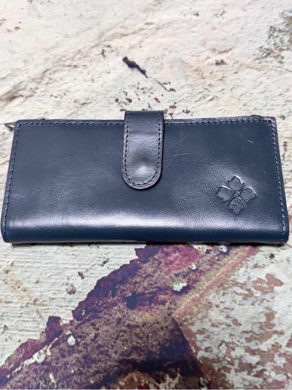 Dark Navy Leather Nazari Wallet by Patricia Nash - Picture 3 of 9